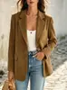 Colección de otoño nueva transfronteriza 2026: Elegante y estiloso blazer de gamuza con mangas largas y corte recto, apto tanto para el trabajo como para uso casual, moda femenina para exportación