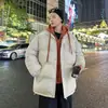 Ropa acolchada de algodón para hombre, invierno 2023, nuevo estilo, pequeño, grueso, con contraste de color, traje de pan, abrigo para mujer, estudiante, moderno, suelto, para parejas, algodón