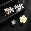 Broche Transfronterizo Nuevo Elegante Ojo de Gato Diamantes de Imitación Flor Espiga de Trigo Exquisito Pin para Abrigo Suéter Abrigo Accesorios Elegante Pecho