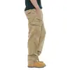 2025 Pantalones de Trabajo de Comercio Exterior para Hombre Pantalones Casuales Cintura Elástica Talla Grande Pantalones Multibolsillos Sueltos Largos Pantalones para Obra