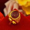 Generoso anillo cuadrado pequeño abertura ovalada anillo para hombre anillo chapado en oro joyería para hombre chapada en oro ventas directas de fabricantes