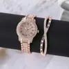 Teum Pulseira Popular Relógio Simples Casual de Pulso Caixa de Tesouro Relógio de Quartzo Conjunto Feminino Relógio Atacado