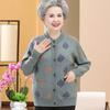 Cardigan de Inverno da Vovó Forrado com Lã Primavera & Outono Feminino Meia-Idade e Idoso Esposa Larga Roupa Tricotada Exterior Roupas para Idosos