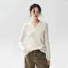 Suéter de lana de punto fino de 18 puntos, nueva camiseta básica de cuello redondo para mujer otoño e invierno 2026, corte ajustado, chaqueta de un solo botón