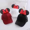 Gorra de niña linda caricatura lazo gorra de béisbol verano nuevo protección solar red de princesa padre-hijo al por mayor D145