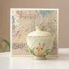 Fabricante Conejo Ru Horno Tazón Cubierto Juego de Taza de Té Una Olla Dos Tazas Tazón de Té de Cerámica Portátil Individual de Alta Gama con Tapa