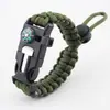 Pulsera Ajustable de Pedernal para Exteriores Brújula Exterior Paracord de Supervivencia Pulsera Multifuncional Correa de Muñeca de Emergencia