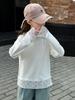 Camisa de base de encaje para niñas Primavera y otoño 2025 Nueva camiseta de primavera para niñas Camiseta de manga larga para niños Top blanco para todo tipo de combinaciones