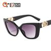 Novos óculos de sol decorativos em forma de V, estilo europeu e americano, para comércio exterior, versáteis, coloridos, da moda, listrados INS, para homens e mulheres 2509