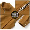 Chaqueta de gamuza extragrande para hombre, nuevo estilo otoño/invierno, estética old-money, corte holgado, cuello alto, moderna y elegante, versión coreana, diseñada para tallas grandes