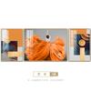 Pintura decorativa de lujo para sala de estar, moderna y minimalista, para sofá, fondo de pared, triple pintura atmosférica abstracta, naranja, personaje naranja, pintura colgante.