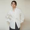 26 Nuevas Camisas de Algodón Puro de Manga Larga Estilo Otoño para Mujer, Top de Estilo Francés Estilo Perezoso con Diseño Calado, Camisa Versátil de Longitud Media