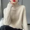 Outono e Inverno 2024 Novo Tricô Aconchegante Feminino Gola Redonda Peça Básica de Tricô Top Quente e Estiloso