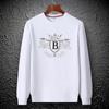 Estación europea 2023 primavera y otoño suéter de manga larga con cuello redondo para hombre camiseta interior de alta gama con diamantes de imitación top europeo transmisión en vivo