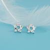 Brincos de estrela de diamante, moda feminina, brincos de estrela de cinco pontas de zircônia fresca e doce, brincos de estrela oca simples e combinados