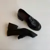 Mocasines de Piel Suave para Mujer Primavera/Otoño 2026 Tacón Grueso Zapatos de Una Sola Pieza Estilo Británico Suela Gruesa Slip-ons Uniforme JK Zapatos Pequeños de Piel