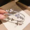 Pulsera Abierta Ovalada de Circonita de Nicho de Moda para Viajes Diarios, Estilo Minimalista de Lujo Ligero, Joyería de Moda Simple Versátil para Mujeres