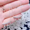 Colgante de Campana Curva Hueca con Forma de Moneda de Plata de Ley 925, Cadena para Clavícula Versátil de Moda, Regalo de San Valentín para Mujeres