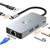 Estação de Docking Tipo-C Transfronteiriça 4K 60Hz Alta Definição USB 3.2 10g Porta Ethernet 2500m Dock de Expansão em Estoque de Fábrica