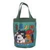 Bolsa para Comida al Aire Libre Ilustración Linda Cubeta Portátil de Lona Han Feng Corazón de Niña Bolsa para Almuerzo Trabajo Bolsa Pequeña