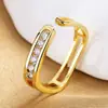 Anillo Cuadrado Pequeño Dedo de Mujer Diamante Rai Simple Diseño de Nicho Pulsera de Alto Temperamento Moda Combinable para Todo Celebridad de Internet Joyería Abierta