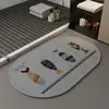 Alfombrilla de Piso de Lino y Barro de Diatomeas, Alfombrilla Absorbente de Agua Antideslizante para Ducha, Felpudo de Secado Rápido para Baño, Alfombrilla de Piso de Baño de Alta Gama