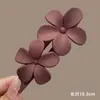 Presilha de bico de pato marrom de cachorro coreano, presilha elegante para coque torcido, presilha de cabelo volumizadora para a parte de trás da cabeça, acessório de cabelo de alta qualidade