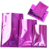 Saco de Embalagem Alimentar de Folha de Alumínio Plano de Bolso Espessado Roxo Revestido de Alumínio Saco Pequeno Selável a Calor para Pó Cosmético Máscara Atacado