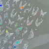 Aurora Borboleta Peixe Humano Cauda Unha Arte Adesivo Transparente e Inteligente Concha Luz Fada Borboleta Unha Traseira Decoração Atacado