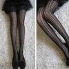 Medias de Red Pantimedias Anti-gancho Seda Calcetines Tatuaje Rayas Verticales Jacquard Flor Pequeña Medias de Red Calcetines de Mujer Calcetines de Malla Modernos
