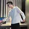 Suéter con abertura de diseño para hombre, primavera y otoño, moderno de Ins, top grueso para llevar debajo, manga larga, nuevo en primavera, abrigo de cuello redondo