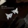 "Mariposa del Espacio Profundo" Pendientes de Mariposa de Colores Dulces Pendientes Pequeños Frescos de Esmalte y Aceite Pendientes de Zirconia de Alto Sentido