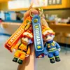 Llavero de Figurita de Policía de Tráfico de Dibujos Animados Colgante de Goma Blanda de PVC Venta Directa de Fábrica Soporte en Stock Venta al por Mayor Protección contra Incendios