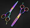 Tijeras de Peluquería Dao Mo Coloridas de 5.5 pulgadas, Tijeras para Cortar el Cabello, Tijeras Planas, Tijeras para Flequillo, Tijeras Entresacadoras, Disponibles en 5 Coloridos Azules Deslumbrantes