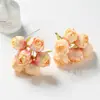 Buquê Pequeno de Rosas Artificiais Buquê de Flor Única Flores Artificiais de Seda Materiais DIY Artesanais Decoração de Caixa de Presente Tecido para Casamento