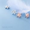 Ailuoqi Aretes de Plata S925 para Mujer Estilo Coreano Navidad Personalizado Copo de Nieve Diamante Niña Corazón Dulce Joyería para la Oreja G2967
