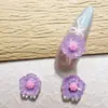 Popular Flor Estame Gelo Transparente Floral Nail Art, Grampos de Cabelo Decoração Fofa 3D, Acessórios de Resina DIY Artificiais Atacado