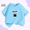 Roupas de Verão Fofas de Desenho Animado Cachorrinho Tendência Infantil Camiseta de Manga Curta para Meninas Estilo College Coreano Algodão Puro Estiloso Top Ins