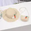 Bolsa Fresca Pequena Proteção Solar Chapéu de Sol Chapéu de Praia de Verão para Crianças Chapéu de Palha Ondulado Chapéu de Sol Dia das Crianças Presente de Aniversário