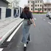 Saia Jeans Vintage Feminina Outono 2024 Nova Cauda de Peixe Spice Girl Cintura Alta Comprimento Médio Quadril Cintura Justa