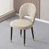 Cadeira de Jantar Nórdica de Luxo Leve com Assento Estofado e Encosto, Cadeira Minimalista Moderna para Uso Doméstico, Cadeira de Jantar Cor Creme, Banco Cadeira Concha