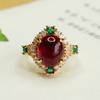 Anillo de Rubí Cultivado Aiyu Anillo de Corindón Rojo Joyería Estilo Corte Fábrica Venta al por Mayor y Dropshipping S4012409