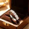 Anillo de plata S925 del Sudeste Asiático transfronterizo para mujer, anillos apilables de moissanita brillantes de alta gama, anillos de boda en capas de moissanita en stock
