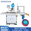 Máquina Etiquetadora Automática de Superficie Plana para Tapas de Botella Personalizada Zonesun Máquina Etiquetadora de Succión Neumática para Superficies Cóncavas