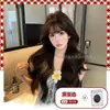 Peruca Feminina Marwan Cabelo Longo Peruca Completa com Faixa Franja Natural Simulada Média Longa Cacheada Longa