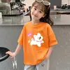 Camiseta de Manga Corta para Niña Ropa de Verano 2026 Nuevo Estilo Moda Niños Niñas Verano Algodón Puro Manga Media Cuello Redondo Top Delgado t