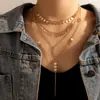 Europa y Estados Unidos collar de personalidad transfronterizo nuevo borla estrella Luna disco multicapa moda OL cadena larga para suéter mujer