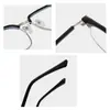 Montura de Gafas para Miopía con Línea de Ceja Retro de Moda Montura de Gafas de Negocio de Medio Aro para Hombre Espejo Plano Anti-Luz Azul para Mujer
