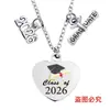 Colar Transfronteiriço Estilo Europeu e Americano Aço Inoxidável Pingente de Coração 2026 Presente de Temporada de Formatura Presente de Feriado Colar de Aço Titânio Impresso a Cores