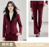 Atacado transfronteiriço de novas roupas femininas de outono e inverno: blazer pied-de-poule e calça flare, conjunto casual da moda de duas peças para mulheres